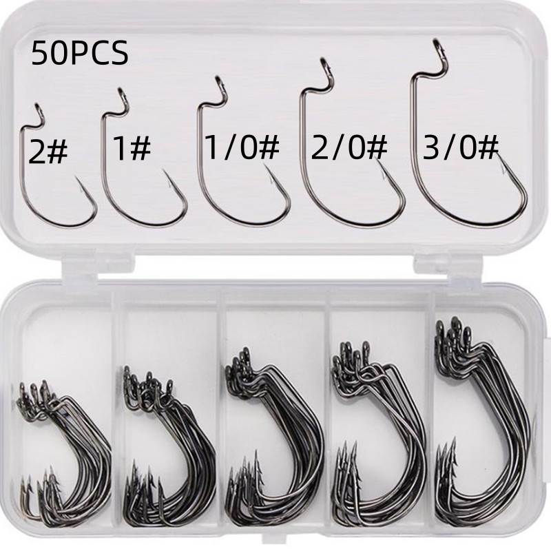 Fishing Hook Jig - 50 sztuk/pudełko Haczyki wędkarskie z wysokowęglowej