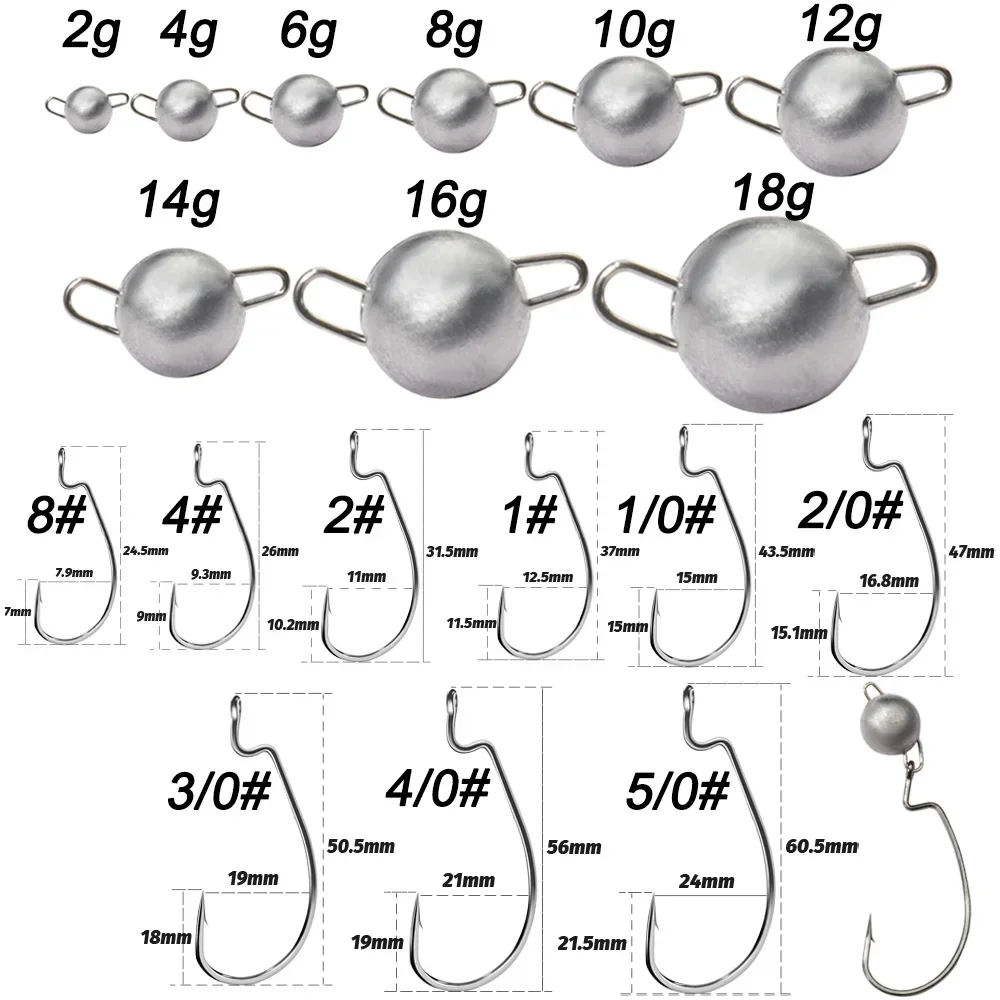5 szt. Metalowe główki jigowe  – Fishing Hook Weedless recenzja i cena
